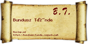 Bundusz Tünde névjegykártya